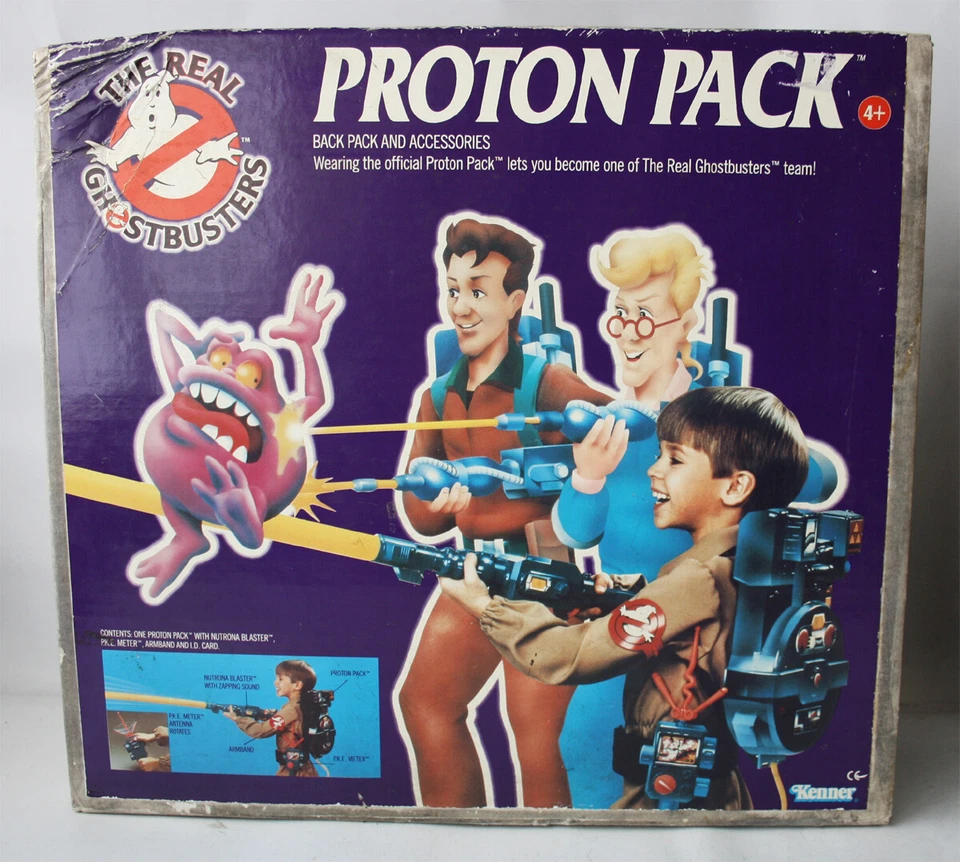 VINTAGE 1986 GHOSTBUSTERS FRIGHT PETER VENKMAN & GRUESOME GHOST KENNER MOSC