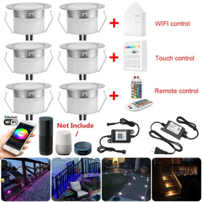 Smart Wifi Bluetooth RGB/RGBW LED Deck Patio Stair Step Plinth up Lights 45mm AU - Image 1 of 4