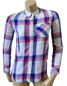 SO Womens Size XS Convertible Plaid Relaxed Collared Button Up The Perfect Shirt - Picture 1 of 9