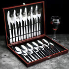 24 Piece Stainless Steel Cutlery Sets Tableware Dining Kitchen Fork Spoons Boxed