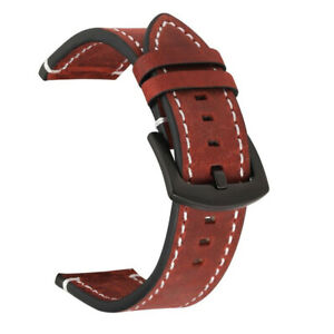 Retro Genuine Leather Watch Strap Bracelet Replacement Buckle Wrist Band 18-22mm
