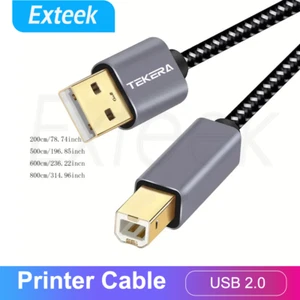 Braided Printer Cable Aluminum Shell USB 2.0 Type A Male To B Male Scanner Cord - Picture 1 of 12