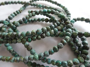 16" Strand Turquoise Round and Oval Stone Beads 3-3.5mm A474 DNG - Picture 1 of 3