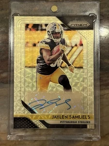 2018 Prizm Jaylen Samuels Gold Vinyl Rookie Autograph Prizm /5 Steelers - Picture 1 of 2