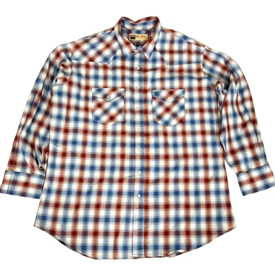 Camisa Big Mac vintage para hombre 3XL roja/azul manga larga a cuadros ropa de trabajo A418 Foto 1 de 4
