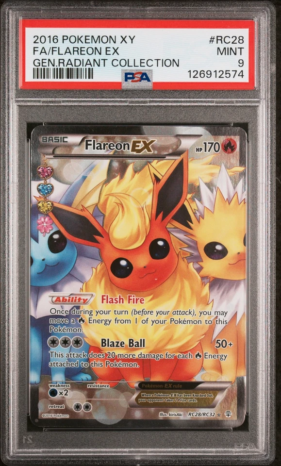 Flareon EX RC28 XY Generations Radiant Collection MINT PSA 9 - Image 1 of 2