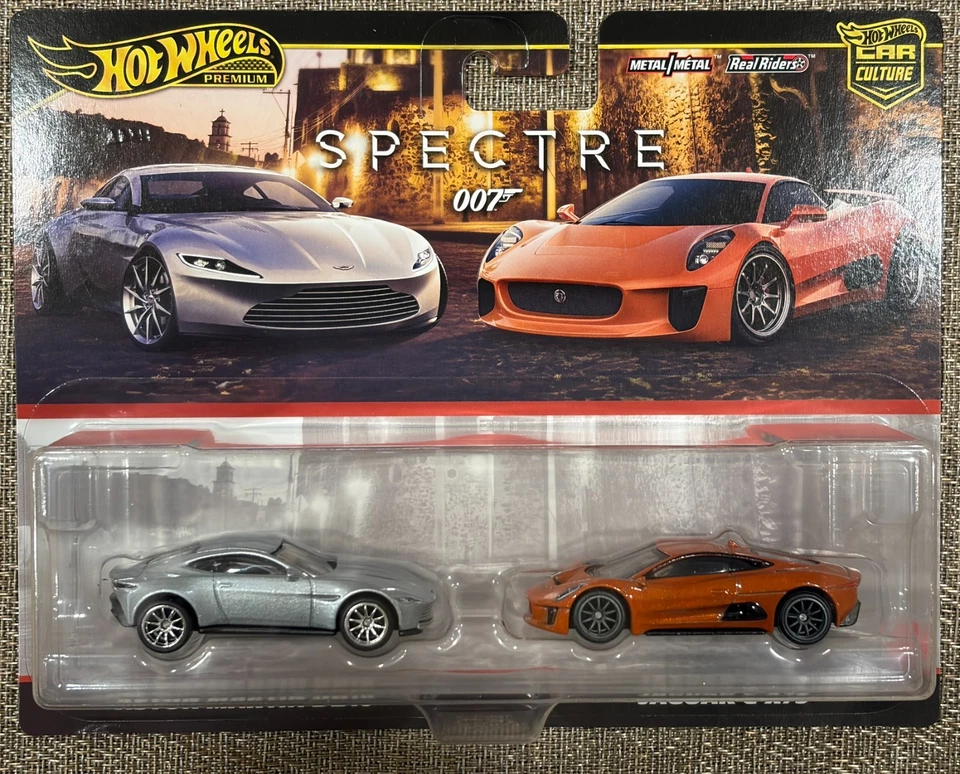 Paquete de 2 Hot Wheels 2025, Spectre James Bond, Aston Martin DB10, Jaguar C-X75 Foto 1 de 4