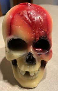 Vintage Bleeding Skull Candle Made in USA Suni RARE Halloween Unused - Picture 1 of 8