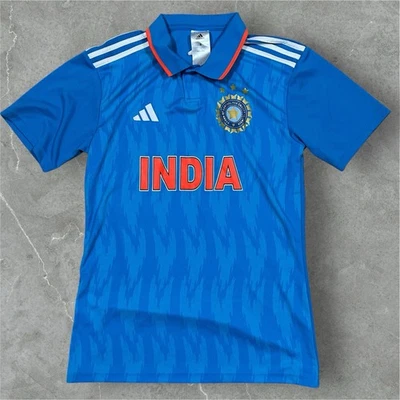 India Cricket Team Jersey Shirt Kit Men’s Size Small Blue Adidas Aroready - Image 1 of 4