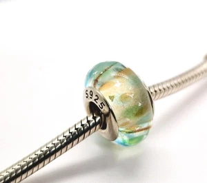 🩷 Multicolour Glass Murano Bead Charm Genuine S925 Sterling Silver 🩷  - Picture 1 of 10