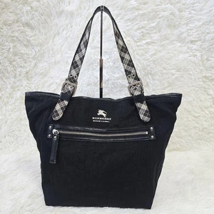Vhtf Burberry Blue Label Nylon Leather Horse Logo Tote Bag Women Bag JPN Origina - Picture 1 of 13