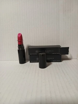 LOTE DE 2 ~ SAVVY MINERALS Lápiz Labial: Mic Drop NUEVO CON CAJA Foto 1 de 2