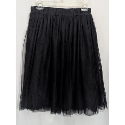 Falda Hecha a Mano de Tul Negro en Capas Se Ajusta Mediana M1 Capricho Fiesta Coqueta Oscura Foto 1 de 3
