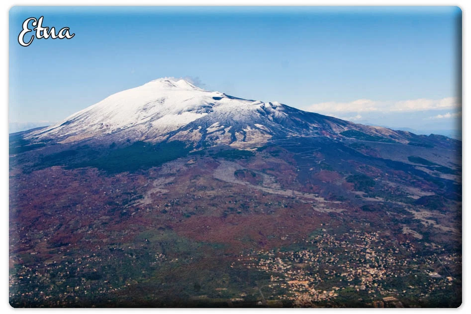 MAGNETE RETTANGOLARE CALAMITA FRIGO FRIDGE MAGNET SICILIA VULCANO ETNA CATANIA