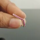 14K White Gold Plated 0.40Ct Round Cut Lab Created Ruby Eternity Women Band Ring