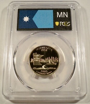 2005-S 25c CLAD PCGS PR70DCAM MINNESOTA QUARTER PROOF DEEP CAMEO PR 70 DC - Image 1 of 3