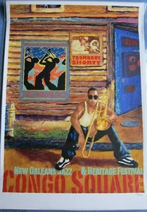 Posaune Shorty von G. Fletcher, 2009 New Orleans Congo Square, Jazz Fest Poster - Bild 1 von 10