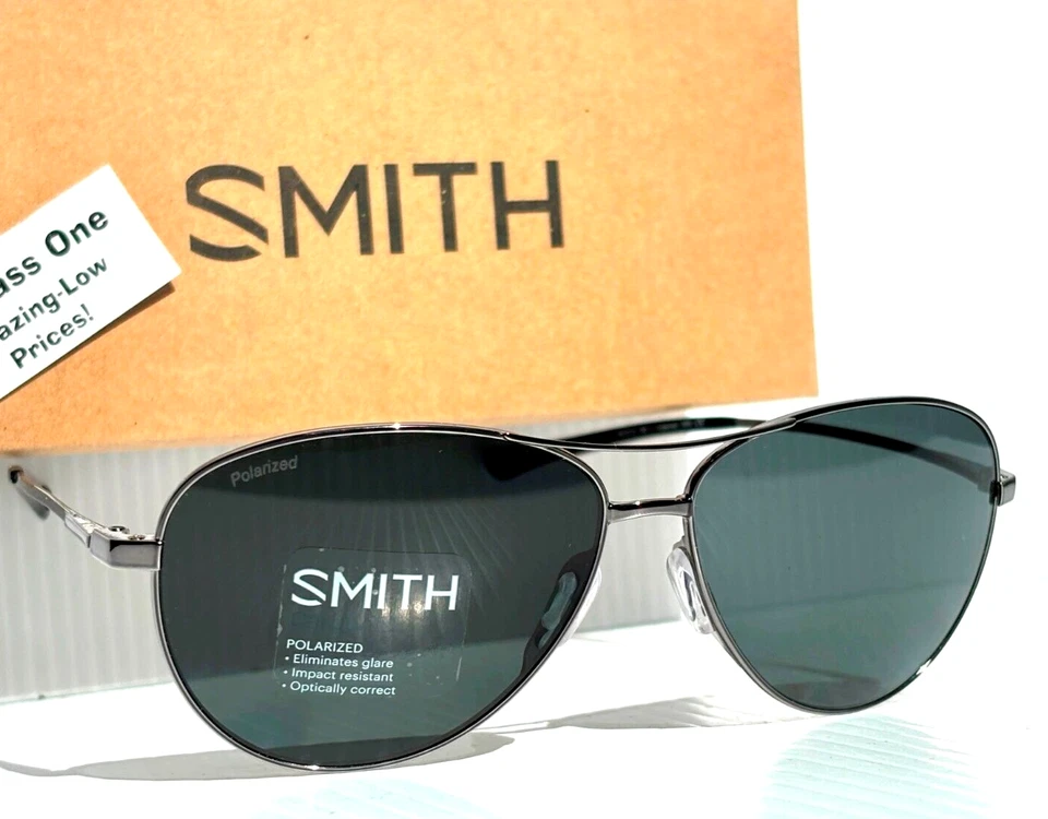 NUEVO Smith Optics LANGLEY Rutenio Oscuro Carbónico POLARIZADO Lente Gris Gafas de Sol Foto 1 de 4