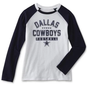 Dallas Cowboys NFL Youth Girls White Long Sleeve Tee Shirt, Large (12/14) NWT - Picture 1 of 5