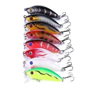 8PCS/Set 5cm/3.6g Fishing Lures Crankbait Minnow Hooks Swimbait Tackle Bass Bait - Picture 1 of 13