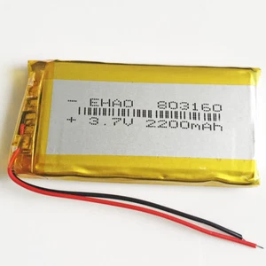 Batería recargable de polímero Li-Po 803160 3.7V 2200mAh para grabadora de DVD PSP GPS - Imagen 1 de 10