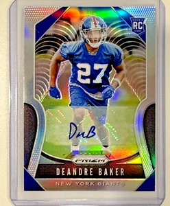 2019 Prizm Deandre Baker Silver Prizm Rookie Autograph Auto #314 Giants - Picture 1 of 2