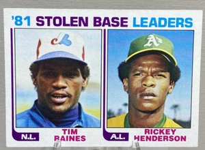 1982 Topps Tim Raines Rickey Henderson #164 '81 SB Leaders - Bild 1 von 2