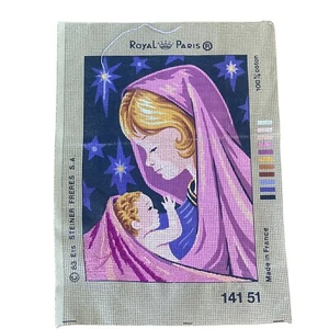 Partial Worked ROYAL PARIS Needlepoint Canvas No:141 51 MARY & CHILD 29.5 x 22cm - Picture 1 of 7