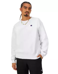 Champion Reverse Weave C Logo White Crewneck Sweatshirt GF70 Small MSRP $55 NWT - Picture 1 of 6
