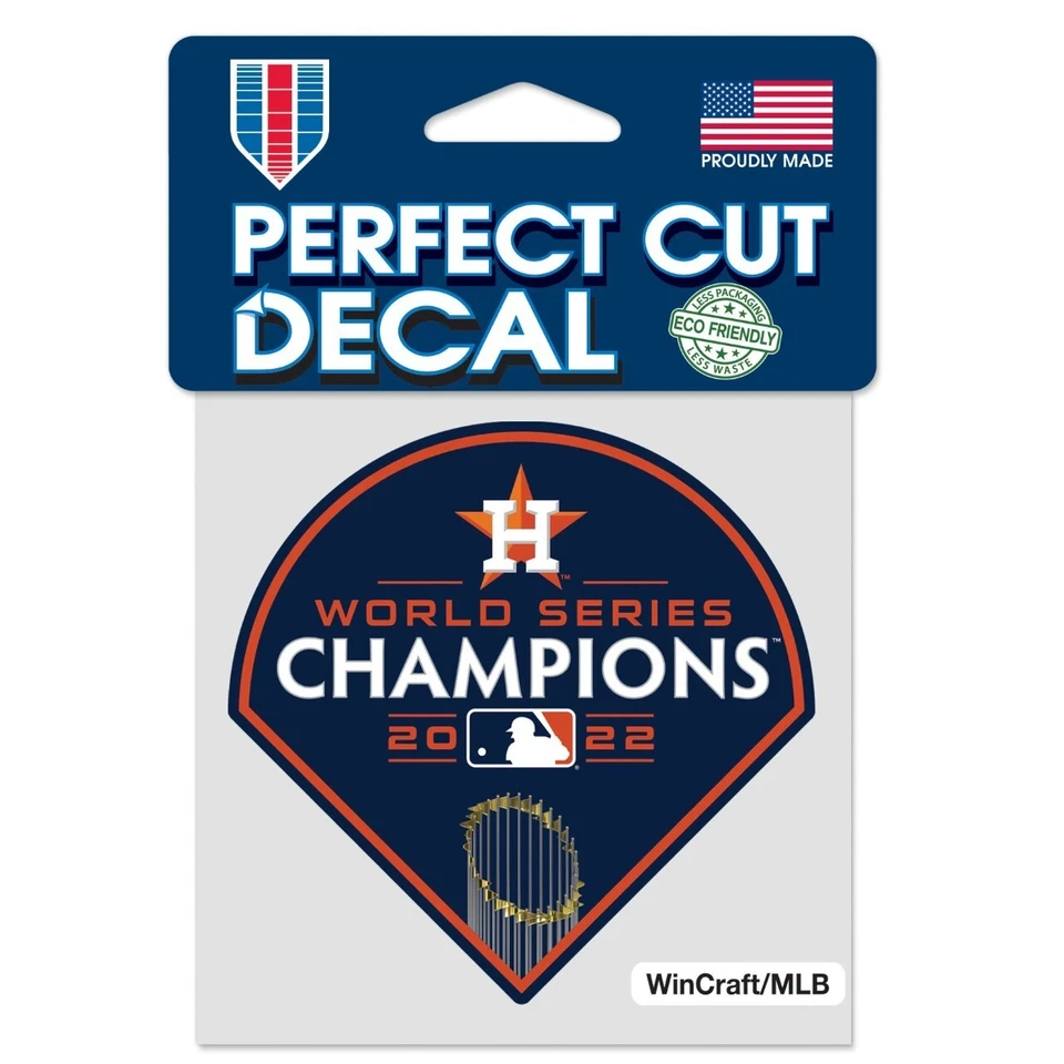 HOUSTON ASTROS 2022 WORLD SERIES CHAMPIONS DECAL 4"X4" FOR CAR WINDOWS - Image 1 of 1