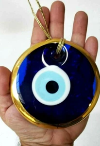 CLEARENCE --4.5 inch Nazar EvilEye Golden Color Rounded Large BadLuck Protection - Picture 1 of 3