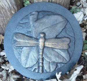 Dragonfly plaque plastic mold plaster concrete mould 7" x 1/2" - Picture 1 of 3