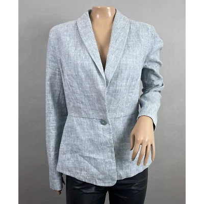 Cabi Blazer Women 2 Blue Beachwalk Linen Blend #215 Chambray Jacket Career - Image 1 of 4