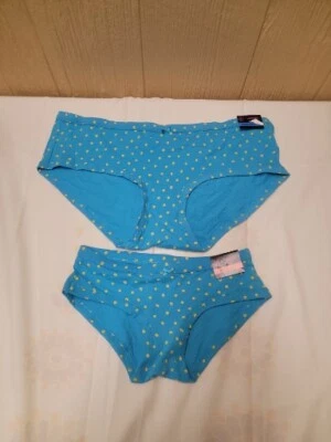 БЕЗ ГРАНИЦ женщин хлопок Малибу синий горошек желтый - выбор размера - Изображение 1 из 4