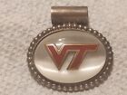 Ladies Sterling Silver Virginia Tech Pendant..VT Set In Mother Of...