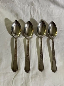 Set 4 International Silver Plate Ancestral Teaspoons 6” - Picture 1 of 4