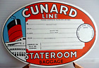 EA14 - 087 - Adhesive Stateroom Luggage Label to USA - Cunard White Star - 1950s