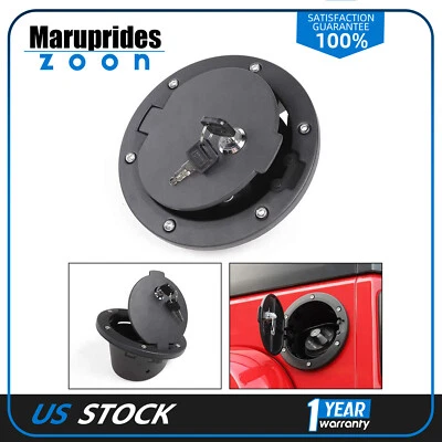 Locking Fuel Filler Gas Cap Door Cover For Jeep Wrangler JK 2/4 Door 2007-2017 - Imagem 1 de 4