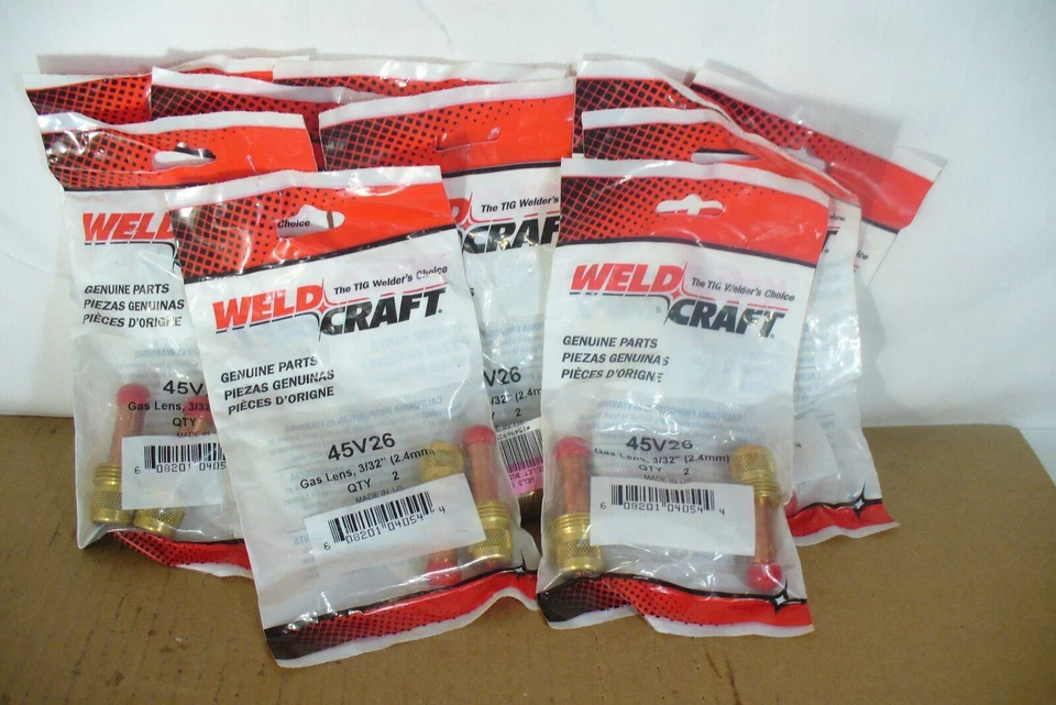 (2 piezas) Cuerpo de pinza de lente de gas WeldCraft 45V26 3/32, 2,4 mm (1 bolsa/2 piezas) Foto 1 de 1