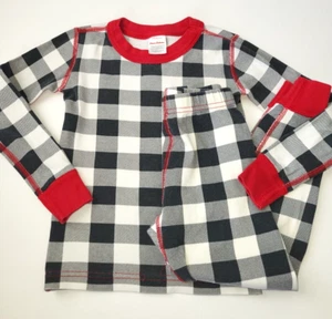 Hanna Andersson Buffalo Check Pajamas size 110 (5) long johns black white - Picture 1 of 4