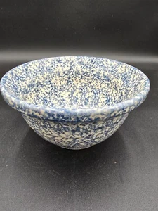 Roseville 2 Qt. Bowl - Blue Ribbed Spongeware 8" Mixing FP USA - Picture 1 of 5