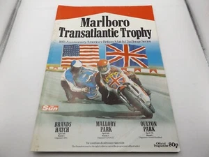 1980 TRANSATLANTIC TROPHY MOTOR CYCLE PROGRAMME  - BRANDS MALLORY OULTON PARK - Picture 1 of 1