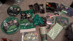 Happy Birthday Set Paper Plates, Napkins, Forks-  Colorful Party Decor - 96pc - Picture 1 of 10