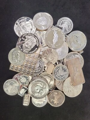 10 oz Mixed Lot of Random .999 Fine Silver - Bars | Rounds | Coins - Image 1 of 2