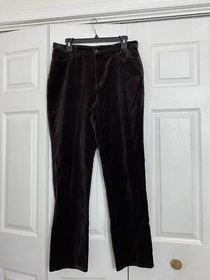 Pantalones de terciopelo marrón chocolate talla 10 Chaps de algodón para mujer Foto 1 de 3