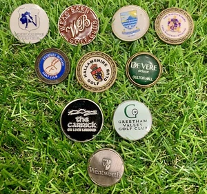 Vintage Golf Club Golf Ball Marker Job Lot X10  - Various Clubs - Mixed 8 - Picture 1 of 5