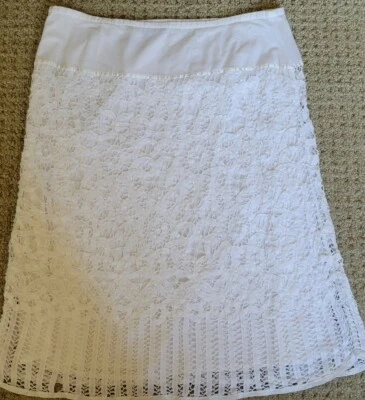 Apt 9 Sz 12 White Lace Overlay Cotton Lined Side Zip Women’s Cottagecore  - Image 1 of 4