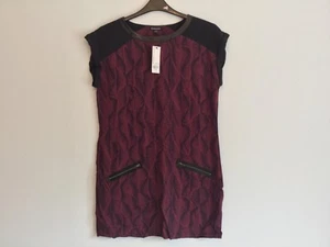 Women's Warehouse Graphic Wave Shift Dress. Red/Black, Capped Sleeve, UK Size 14 - Picture 1 of 8