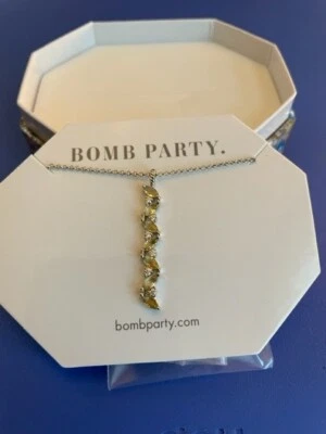 Ring Bomb Party Necklace Lab Created Yellow Topaz Rhodium Plating (RBP4784) - Image 1 of 2