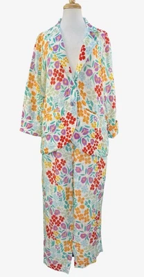Gudrun Sjoden 2 Piece Blazer (S) & Pants (M) Cotton Multi Color Floral - READ - Image 1 of 4